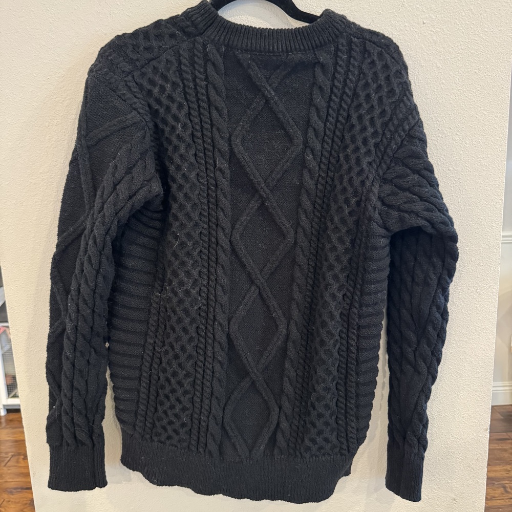 Vamtac Black Cable Knit Sweater Size L - Picture 4 of 4